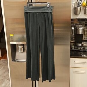 💕FRESH LAUNDRY💕 Cotton Gauze  Foldover Pants ~ Dark Gray Large L NWT